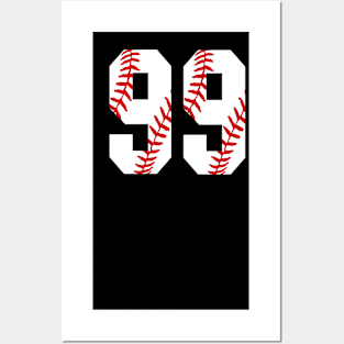 Baseball Number 99 #99 Baseball Shirt Jersey Favorite Player Biggest Fan Posters and Art